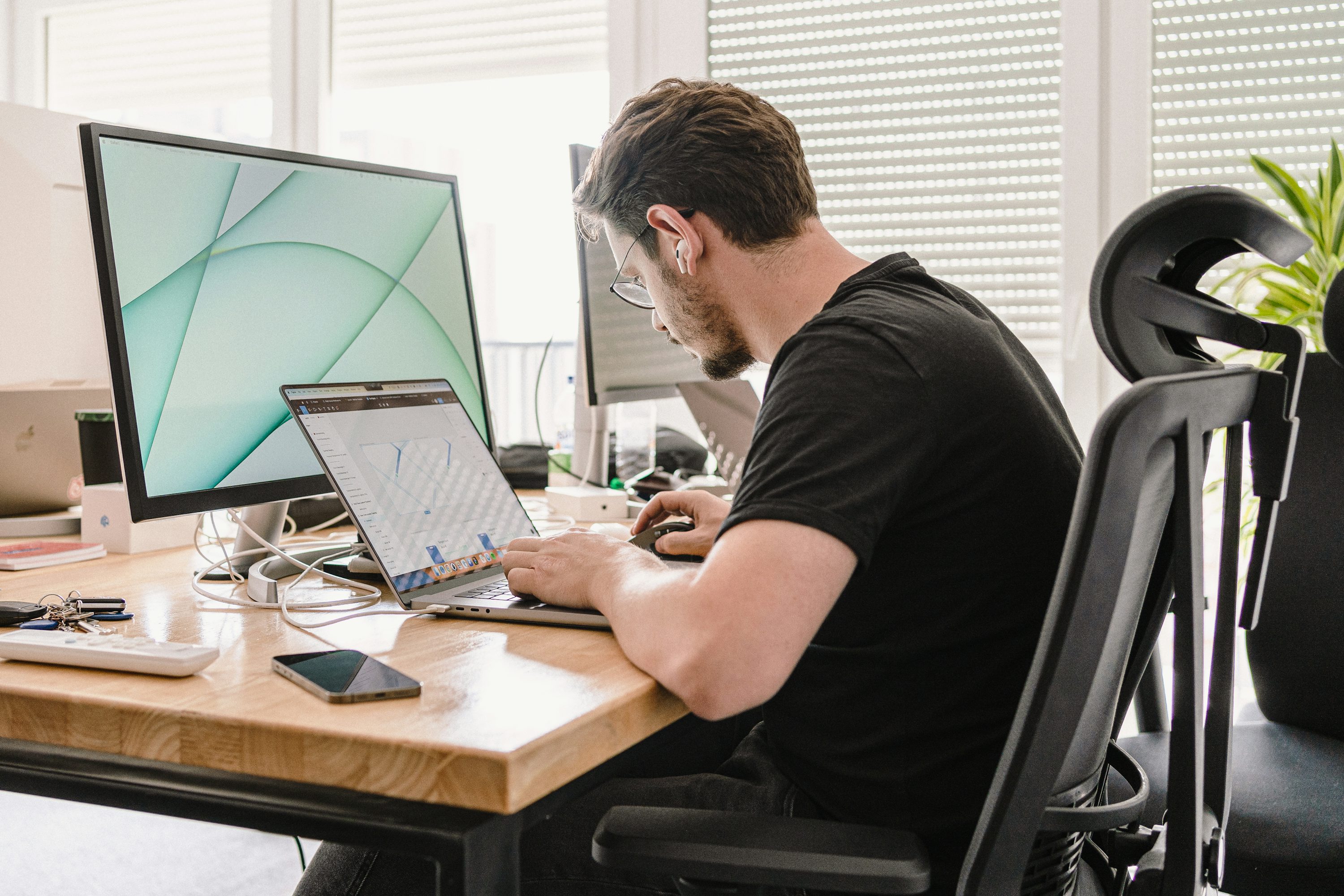 Person working