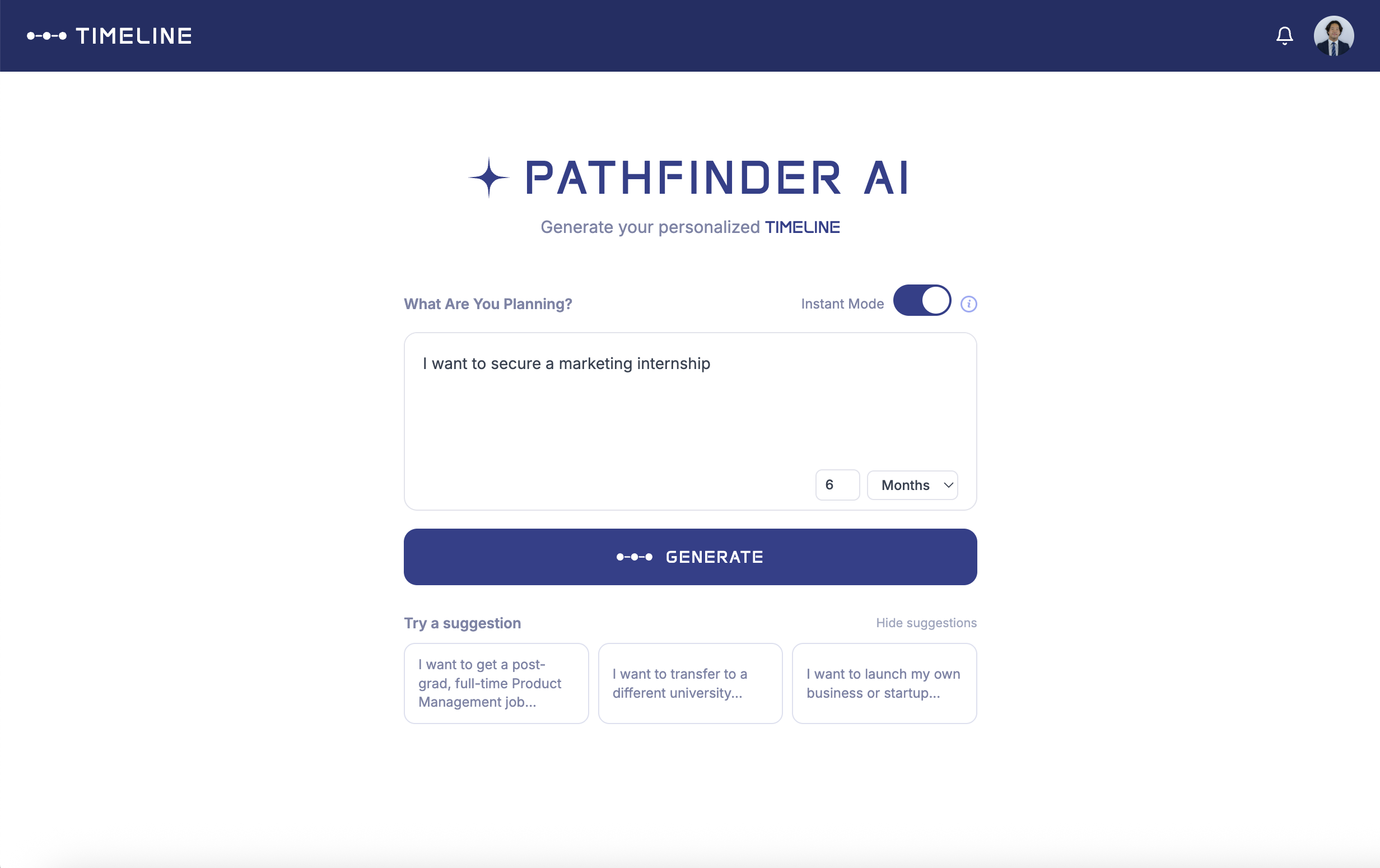 PathFinder AI generate screen